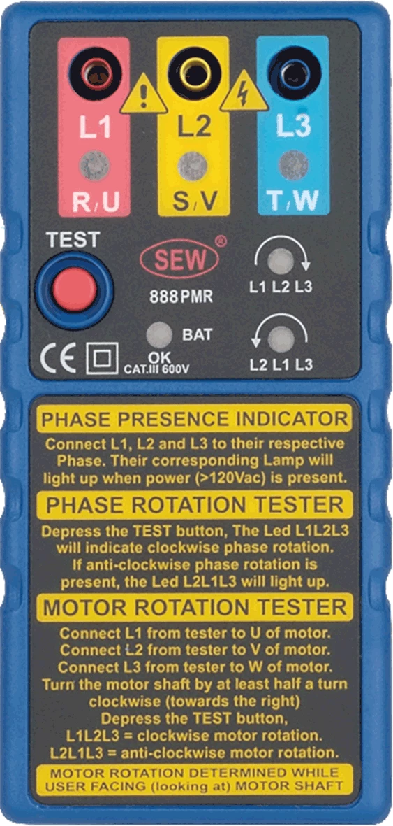 SEW 888PMR PHASE SEQUENCE INDICATOR