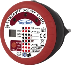 Testavit Schuki 1 LCD Socket outlet testers with FI/RCD test